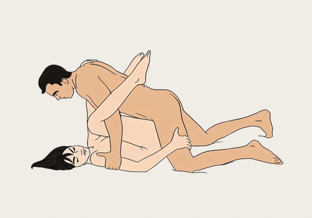 The deck chair sex position, with the man on top, requires minimal physical effort, making it ideal for prolonged sex, and is often used in adult films.